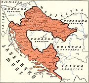 1939年的克罗地亚省地图