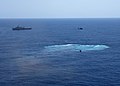 正沉沒大海中的美利堅號，攝於2005年5月14日