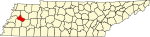 標示出克罗基特县位置的地圖