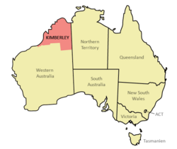 金伯利地区在西澳州及澳大利亚的位置