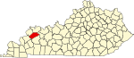 State map highlighting 韋伯斯特 County