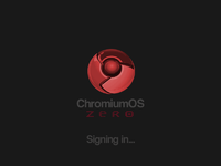 2009年12月9日版本的Chromium OS Zero（零）的登錄螢幕截圖。（運行在VMware上）