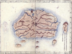 金正浩《大東輿地圖》（1861）:（部分）鬱陵島和竹嶼