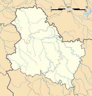 奥勒斯河畔拉沙佩勒在约讷省的位置