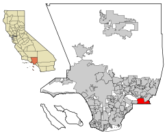 罗兰岗在洛杉矶县的位置
