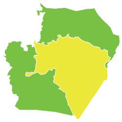 拉卡區在拉卡省的位置（黃色區塊處）
