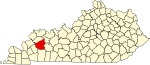 State map highlighting 霍普金斯 County