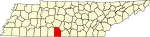 標示出贾尔斯县位置的地圖