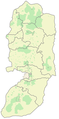 西岸地区行政区，绿区即巴勒斯坦掌控的A区