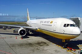 汶萊皇家航空公司波音767停泊於奧克蘭國際機場