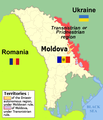德涅斯特河沿岸、摩尔多瓦、乌克兰的相关位置
