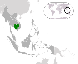 柬埔寨的位置（绿色） 东盟（深灰色）  —  [圖例放大]