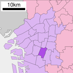 阿倍野區在大阪府的位置