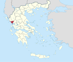 普雷韦扎专区在希腊的位置