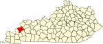 State map highlighting 克里坦登 County