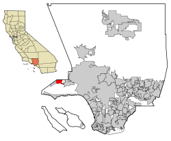 阿古拉山市位于加利福尼亚州洛杉矶县的位置