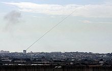 阿卡桑火箭從加薩平民區向以色列南部發射，2009年1月