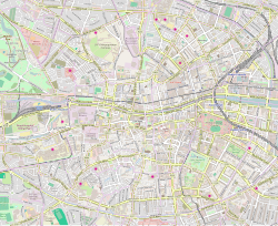 圣斯蒂芬绿地在都柏林中心區的位置