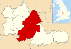 伯明翰在英格兰和西米德兰的位置