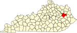 State map highlighting 摩根 County