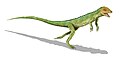 真双足蜥属復原圖，是目前已知最早的二足脊椎动物，属于副爬行动物前棱蜥形目波罗蜥科