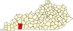 State map highlighting 克里斯琴 County