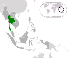 泰國的位置（綠色） 東盟（深灰色）  —  [圖例放大]