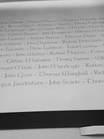 博物館中記錄的在愛靜閣陣亡的英格蘭弓箭手名單