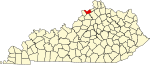 State map highlighting 卡洛爾 County
