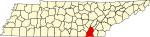 標示出汉密尔顿县位置的地圖