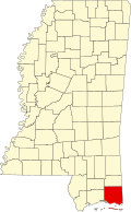傑克遜縣在密西西比州的位置