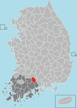 求禮郡在韓國及全羅南道的位置