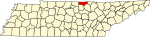 標示出克莱县位置的地圖