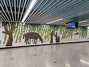 車站大廳藝術牆《折柳送別》（2023年7月）