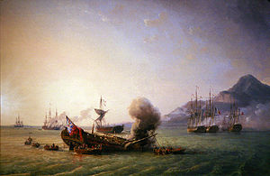 Combat de Grand Port, by Pierre-Julien Gilbert（英語：Pierre-Julien Gilbert）, 巴黎國立海洋博物館