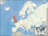 英國位置圖（紅色部份）