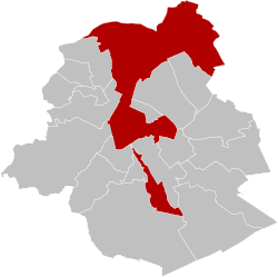 布鲁塞尔城在布鲁塞尔首都大区的位置