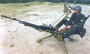 防空射架上的NSV重機槍