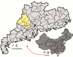 肇慶市在廣東省的地理位置