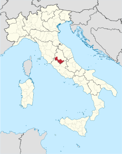 特爾尼省在意大利的位置