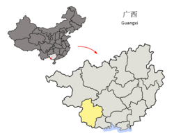 崇左市在广西壮族自治区的位置