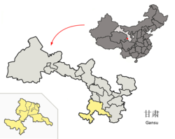 甘南藏族自治州在甘肃省的地理位置
