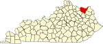 State map highlighting 劉易斯 County