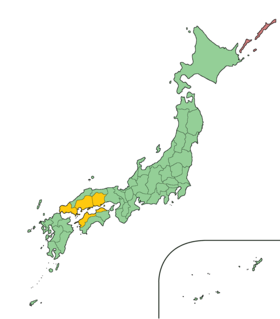 瀨戶內地方在日本的位置
