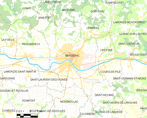 贝尔热拉克市镇地图