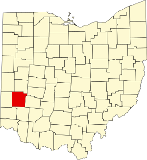 Map of Ohio highlighting Montgomery County