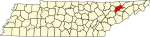 標示出格兰杰县位置的地圖