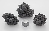 氧化了的西兰花状铅块、 一立方厘米大的正方体铅块
