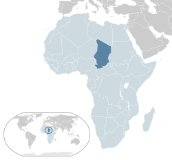 乍得的位置（深藍） – 非洲（淺藍及深灰） – 非洲聯盟（淺藍）