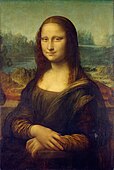 蒙娜麗莎；達文西； 1503-1506年，可能一直持續到1517年； 白楊木板油畫； 77公分×53公分；羅浮宮